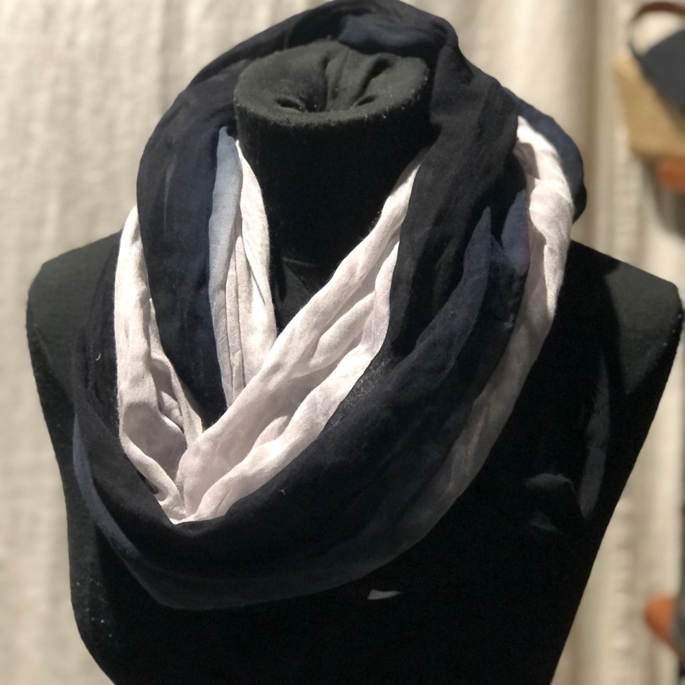 Calvin Klein Ombre Infinity scarf grey navy and black one size